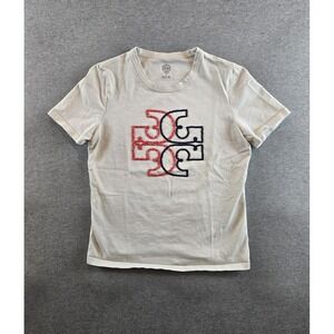 Tory Burch Shirt Womens‎ Small White Beaded Logo Graphic Tee Short Sleeve Top S